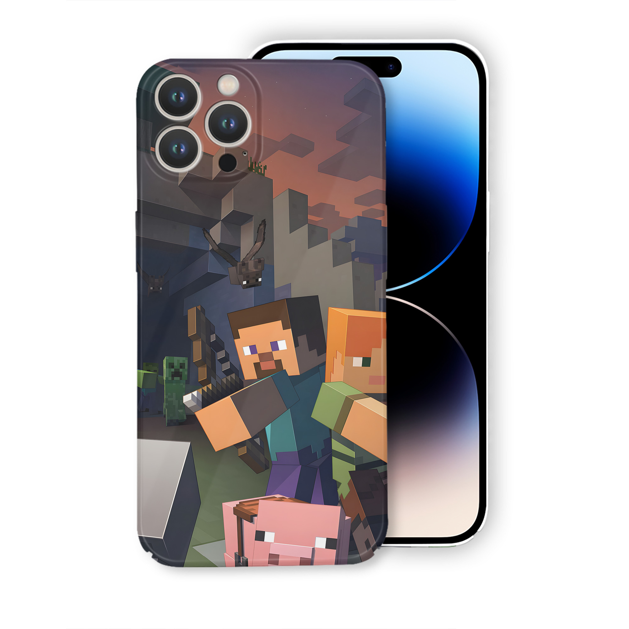 （画像用） マインクラフト ブロックの世界 Minecraft MC Block world 【iPhone 14シリーズ対応】ハードケース